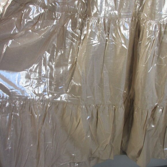 Gap Women's Maxi Dress Halter L Metallic Gold Viscose Rayon Tiered Cocktail 280 - Picture 6 of 13